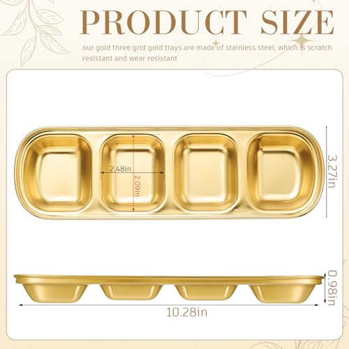 Image of 4 Pcs Esthetician Bowls Face Mask Tray Esthetician Supplies Stainless Steel Compartment Serving Tray Women Skincare Products Facial Bowl for Spa Salon Aesthetician Beauty, Nail Art (Gold,Large)