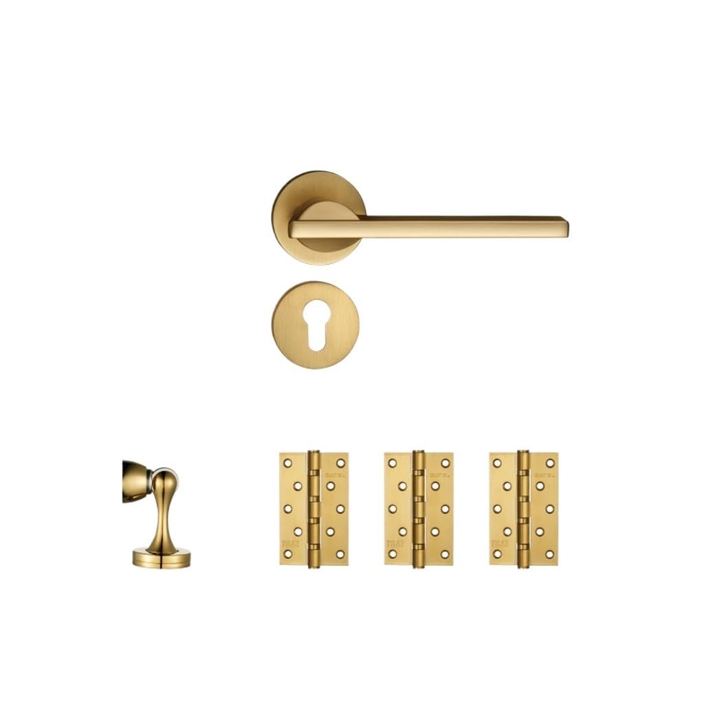 Bedroom Door Lock Aluminum Indoor Door Lock Space Aluminum Split Solid Wood Door Handle Lock Silent (D 14.7CM)