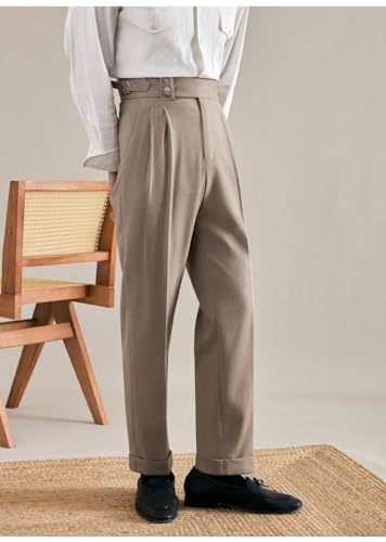Mens Pants Classic Gurkha Lightweight Flat Front Pants Casual Work Trousers2