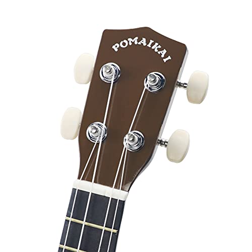 Image of POMAIKAI Soprano Wood Ukulele Rainbow Starter Uke Hawaii kids Guitar 21 Inch with Gig Bag for kids Students and Beginners (Bright Brown)