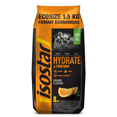 Isostar Hydrate & Perform - Geschmack: Orange - Pulver für Isotonische Energy Drinks - Vitamin C Quelle - Natürliches Aroma - Ohne Farbstoffe - 1 Packung Sparformat 1,5 kg