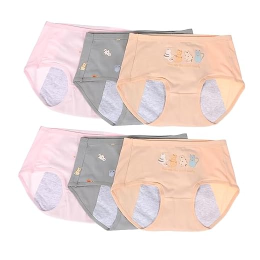 Levemolo 6 Unidades Calcinha Menstrual Roupa Interior Para Incontinência Calcinha Descartável Período Cueca Calcinha Absorvente Calcinha Pós- Parto Algodão Lavável Cuecas Senhorita