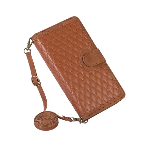 Étui portefeuille Pixel 6A marron zippé pour ranger 9 cartes bleues
