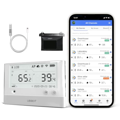 Image of UbiBot WS1 Pro Green House Bundle - Advanced Environmental Monitoring Kit with External Probe and Water Resistant Cover