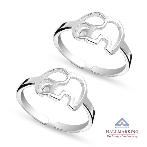 Image of TRUESILVER ACPL 925 Sterling Silver Toe Rings for Women (Adjustable) BIS Hallmarked Multi-Design Bichiya | Pure Chandi Foot Jewelry | Gift for Mom, Anniversary, Birthday, Wedding