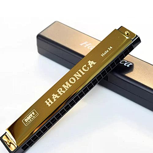 DHliIQQ Harmonica trémolo Blues à 24 trous avec touches en Do pour débutants - Les Beatles, Paul McCartney, John Lennon, RIngo Starr, George Harrison DHliIQQ Harmonica trémolo Blues à 24 trous avec touches en Do pour débutants – Image 3