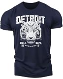 Detroit Athletic Dept T-Shirt - Vintage Style Apparel - Navy Blue, Large
