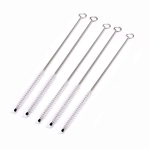 5 Bristle Metal Straw Cleaning Pipe Cleaners Kit - Easy Brush & Clean Pipes, White