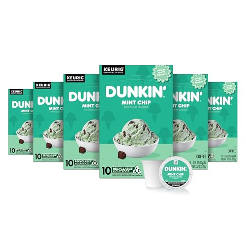 Dunkin’ Mint Chip Artificially Flavored Coffee, Keurig K-Cup Pods, 60 Count - image 1