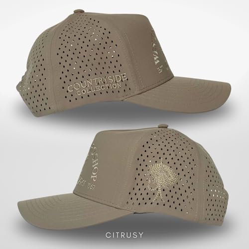 Image of CITRUSY Athletic Trucker Golf Hat | Performance Mens 5 Panel Cap | Cool Breathable Waterproof Workout Running Snapback