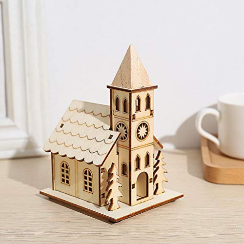 Nuobesty 2Pcs Led Light Up Wooden Christmas House Village Decorations Christmas Table Centerpieces #TOP23