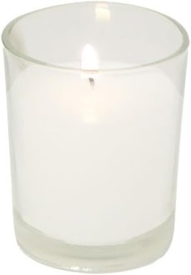 212 Main AI-C2WH Round Glass with White Votive Candles, Set of 6