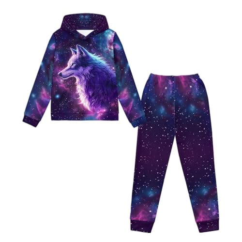 WELLFLYHOM Boy Clothes Long Sleeve Hoodie Sweatsuits Tops and Pants 5-12 T 2Pcs Boys Athletic Kids Pants Set 5