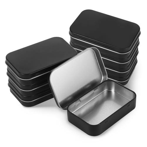 8 Schwarz Kleine Metalldose Klein Blechdosen mit Deckel Blechdosen Metall Boxen Tragbare Minibox Aufbewahrungsbox für Zuhause Sügigkeiten und Diy...