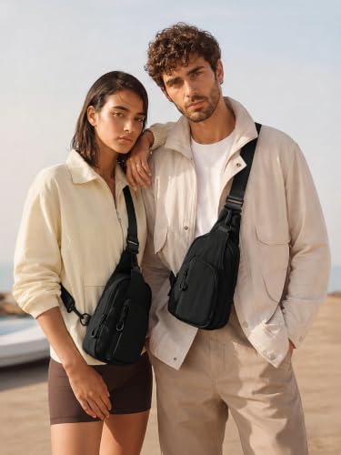 Image of ODODOS Sling Bag with Adjustable Straps Crossbody Chest Bag Lightweight Backpack for Casual Traveling Hiking