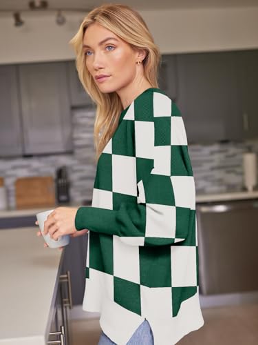 Image of LILLUSORY Women's Oversized Batwing Sweaters 2026 Fall Outfits Trendy Crewneck Knit Side Slit Fashion Pullover Tops