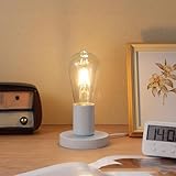 Decorcity | White Candle Lamp Base with Cord | Sturdy Metal Anti Slip Holder for Table Lamp Floor Lamp | Compatible with LED Incandescent Halogen Flicker Flame Bulbs | Bulb Not Included