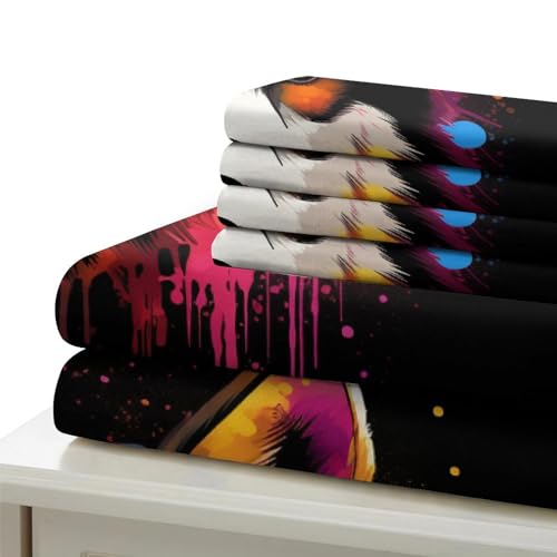 Housse de couette 220 x 240 cm microfibre parure de lit Husky king size