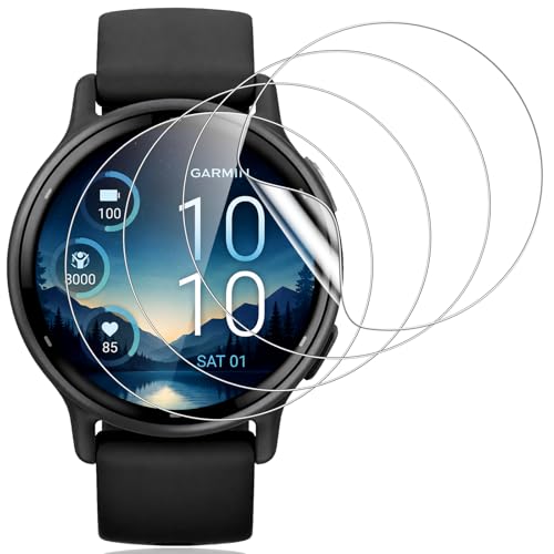 Pnakqil 4 Stück Displayschutz für Garmin Vivoactive 6 / Vivoactive 5 Schutzfolie - [Selbstheilend & Blasenfrei] Ultradünne Flexible TPU Folie HD Klar & Anti-Kratzer Max. Abdeckung Displayfolie