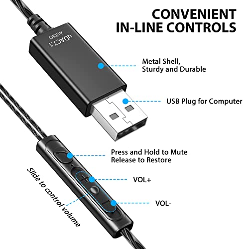 ACOCOBUY USB Computer Headphones with Mic, 8.2 FT USB A Earphones Lightweight PC Headset Noise Cancelling HiFi Stereo in-Ear Wired Headphone for ASUS Laptop for Dell Laptop for Surface Gaming Earbuds ACOCOBUY USB Computer Headphones with Mic, 8.2 FT USB A Earphones Lightweight PC Headset Noise Cancelling HiFi Stereo in-Ear Wired Headphone for ASUS Laptop for Dell Laptop for Surface Gaming Earbuds