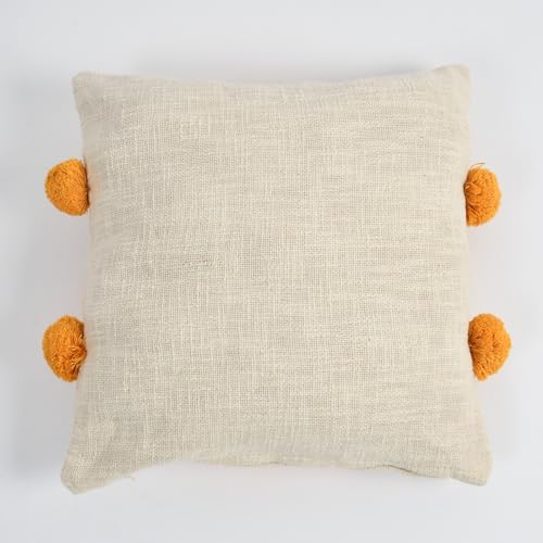 Image of Furnistitchs Premium Decorative Throw Cushion Pillow Cover Boho Home Decor - Living Room Bedroom Couch Sofa Cushion Covers 16 inch x 16 inch (2, Yellow Circles)
