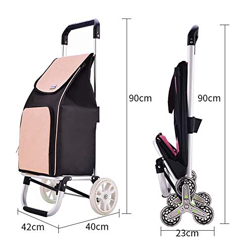 WUFENG-Faltbar Einkaufstrolley Verdicken Planentasche Tragbar Leicht Haushalt Kann Kinder Ziehen, 4 Farben (Farbe : A… – Bild 3