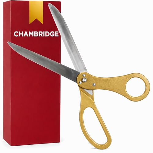 25 Inch Gold Scissors for Grand Opening – Heavy Duty Scisors 25'' Giant Scissors for Ribbon Cutting Ceremony Large Gold Giants Ribbon Cutting for Special Events Inaugurations and Ceremonies