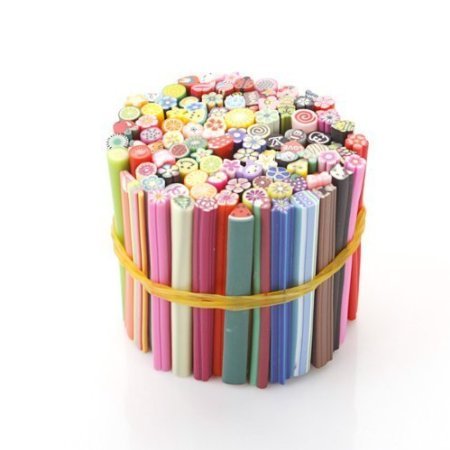 Autek 100 PC 3D Designs Nail Art Nailart Manicure Fimo Canes Sticks Rods Stickers Gel Tips Bs-09