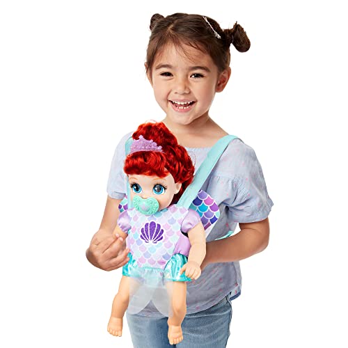 Disney Princess Ariel Baby Doll Deluxe with Tiara, Carrier, Plush Friend, Pacifier, Bib & Baby Bottle [Amazon Exclusive]