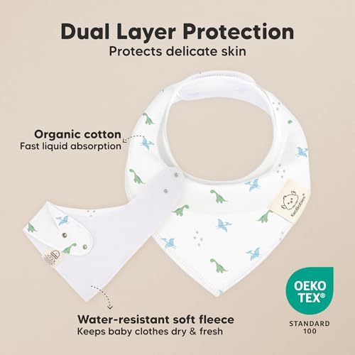 Image of 8pk Organic Baby Bandana Bibs for Drooling and Teething (Roarsome)
