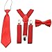 Kids Toddler Baby Boys Suspenders Bow Tie Necktie Set Child Bowtie Braces (Red)