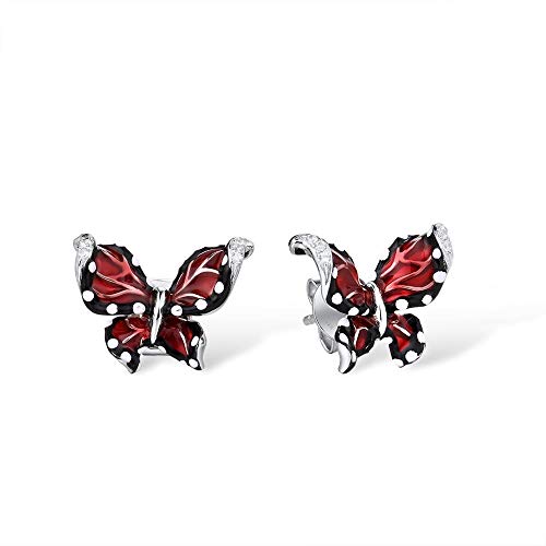 Boucles d'oreilles papillon rouge, le bijou émaillé pour vos soirées
