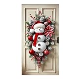 ZHUMCCY Addobbi Natalizi Per Porta D'Ingresso | Ornamenti Con Pupazzo Di Neve - Cartello Di Natale Per Porta D'Ingresso | Per Interno Esterno Parete Camera Da Letto Soggiorno Patio Albero Ufficio