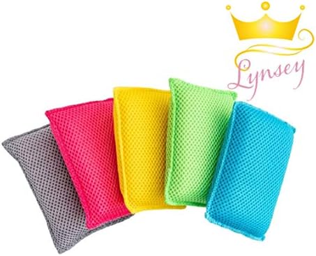 Addis LQOC 518489 Microfibre Cleaning Sponges. Pad Design That Doesn't Scratch Surface. 5 Pack.