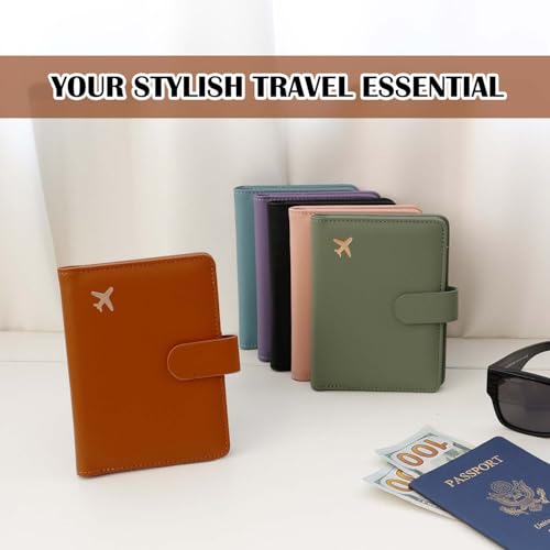 Image of Melsbrinna Premium Leather Passport Holder Covers Case, Waterproof Rfid Blocking Travel Wallet Passport Holder with Pen Holder, Cute Passport Book for Women /Men