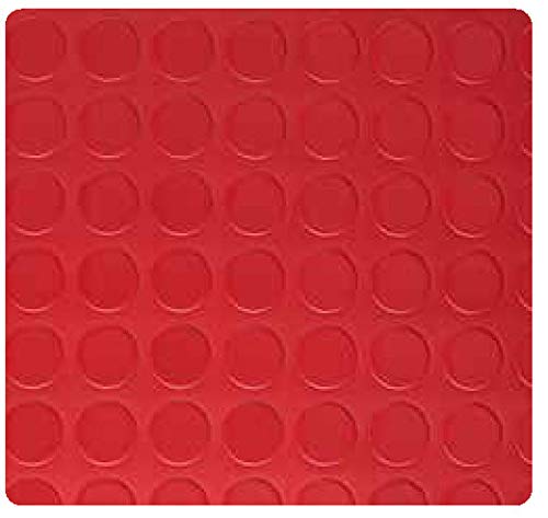 Linoleum Gomma Zanaga S.r.l. Pavimento PVC BOLFLEX Colore Rosso con Superfice in Rilievo Altezza cm 100 Spessore mm 1,3 Vendita a mq Multipli di cm 100 (1 nella quantità = cm 100x100) Vedi esempi