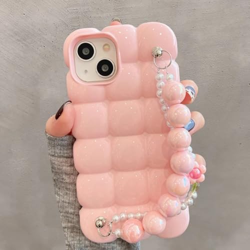 Bracelet de perles de luxe iPhone 13 Pro coque cadeau rose chic