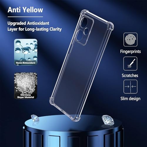 Image of BOXXO Flexible Back Cover for Mi Redmi 13C 5G | Back Cover Transparent Clear Shockproof Case Four Corner Protection | Slim Protective Mobile Phone Cover for Mi Redmi 13C 5G