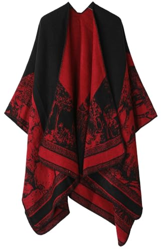 Epsion Women's Faux Cashmere Shawl Soft Warm Cashmere Wraps With Sleeves Shrug Scarf Cardigan 2024