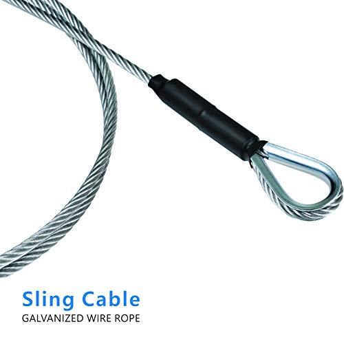 Zip Line Sling Cable, Wire Rope, 8/11/14 Foot, 3/16In (14 Foot) #TOP3