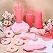 Hoteam 24-Piece Spa Party Supplies Set for Women: 6 Pink Spa Headbands, 6 Velvet Scrunchies, 6 Eye Masks, 6 Pink Plastic Cups (24 oz) for Sleepover, Bachelorette, or Relaxing Night In