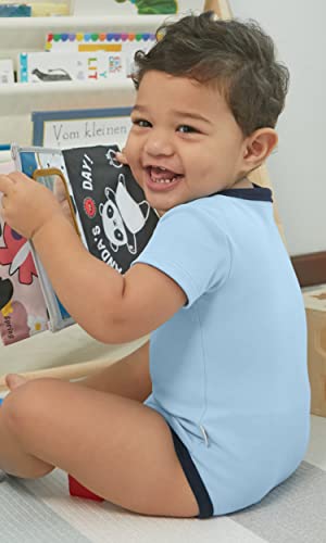 Image of KOH KOH Kids Short Sleeve Cotton Solid Lap Shoulder Baby Bodysuit
