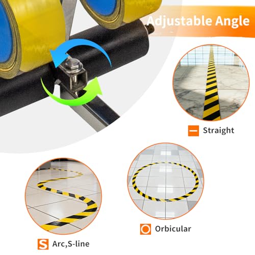 Image of BAUSATZ Tape Marking Machine Hand-Push Tape Sticking Machine Lane Marking Applicator with Rubber Roller Manual Floor Tape Applicator,Can Draw arcs, Curves, and Straight Lines