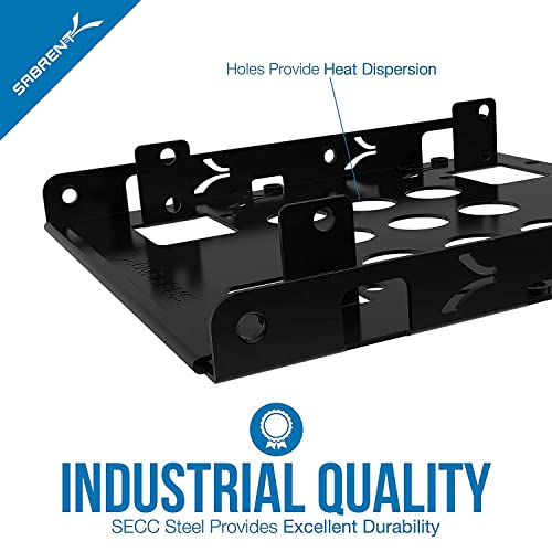 Image of SABRENT 3.5 Inch to x2 SSD / 2.5 Inch Internal Hard Drive Mounting Kit [SATA and Power Cables Included] (BK-HDCC) (Pack of 4)