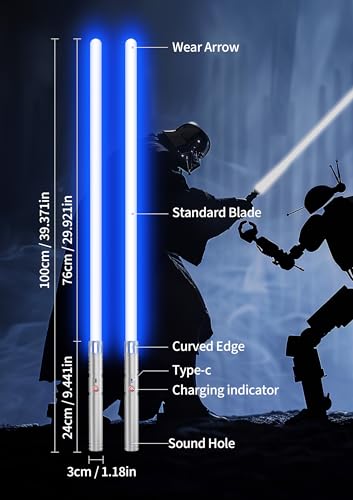 Image of Lightsaber,Dueling Double Light Saber,Metal Hilt Force Fx Rechargeable 2pack Real 20 Colors Length 4 Modes