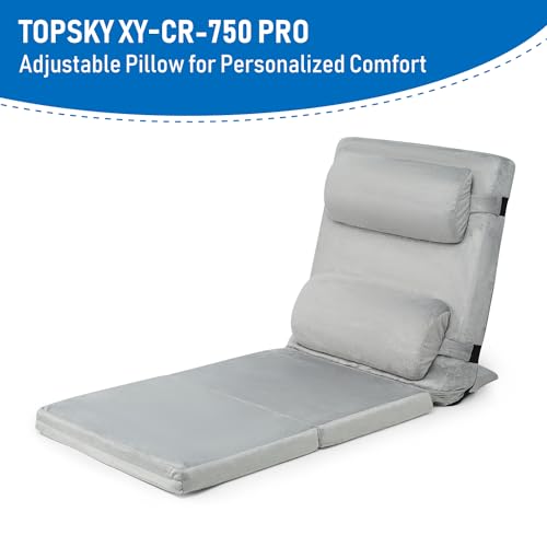 TOPSKY Almofada de cama ajustável com encosto, 6 posições reclináveis e espuma viscoelástica, assent