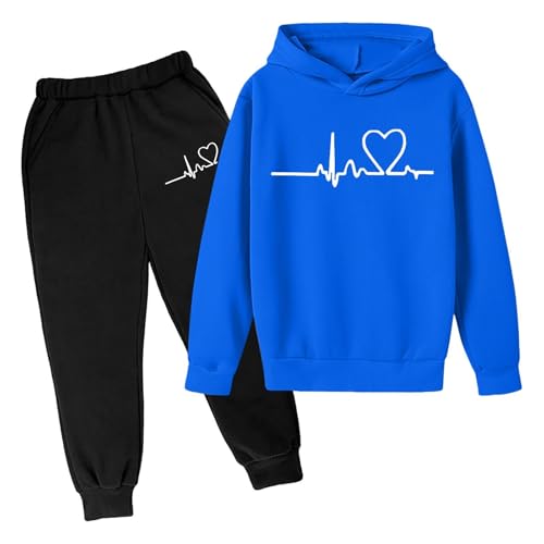 La Mejor Recopilación de Ropa de Cricket para Niña disponible en línea. 46 Chándal deportivo para niños y niñas, 2 piezas con estampado gráfico de corazón, sudadera con capucha y pantalones deportivos para correr, ropa deportiva de 1 a 13 años,...