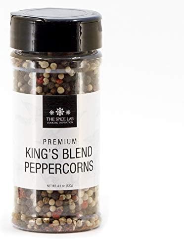 The Spice Lab Rainbow Peppercorn - Mixed Peppercorns with Pimenta (All Spice) – 4.6 oz. Seasoning Shaker - Kings Peppercorn Medley - All Natural OU Kosher Gluten Free - Peppercorns for Grinder Refill