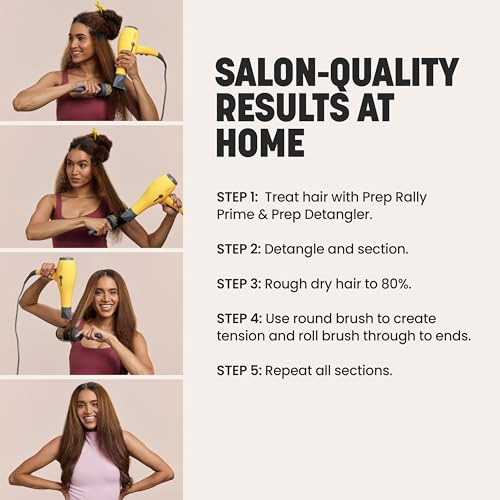 Image of Drybar Buttercup Ionic Blow Dryer With 2 Concentrator Nozzles | 3 Heat & 2 Power Settings, Faster Drying, More Shine, Less Frizz, Ultra Powerful yet Lightweight Professional Hair Dryer