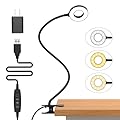 iZELL Desk Lamp, LED Reading Light with Clamp, 3 Color Modes & 10 Brightness Flexible Gooseneck Book Light for Kids Reading Book in Bed at Night Clip on Table, Computer, Zoom Meetings - 27.6‘’ Black